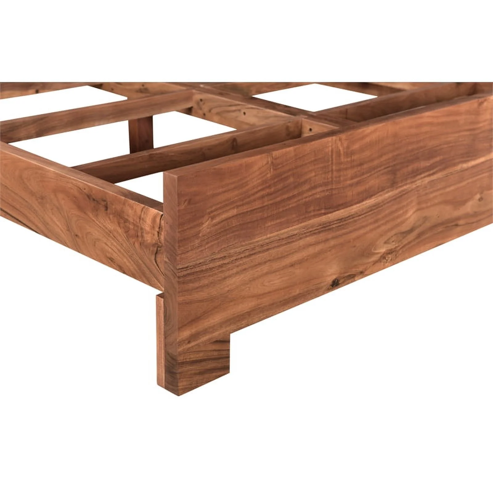 Taran Designs Harper Live Edge Solid Wood Queen Panel Bed in Brown
