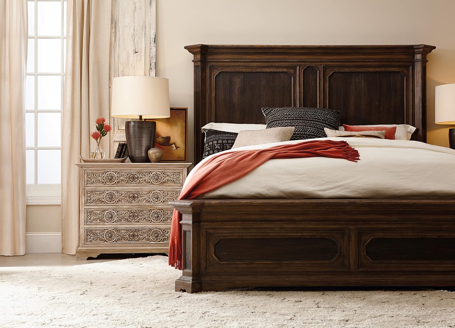 Hooker Furniture Hill Country Woodcreek Mansion Queen Headboard Brown/Black