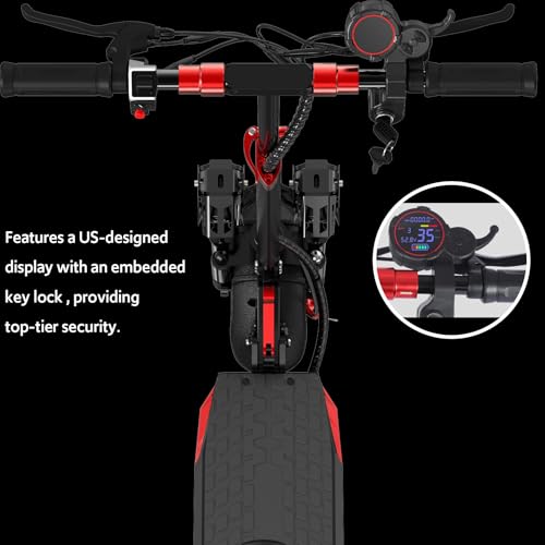 Off Road Electric Scooter Adults, 800/1200W Motor, 48V 15/18/21AH Battery, 11" All-Terrain Tires, Heavy Duty E-Scooter with Dual Suspension with Seat