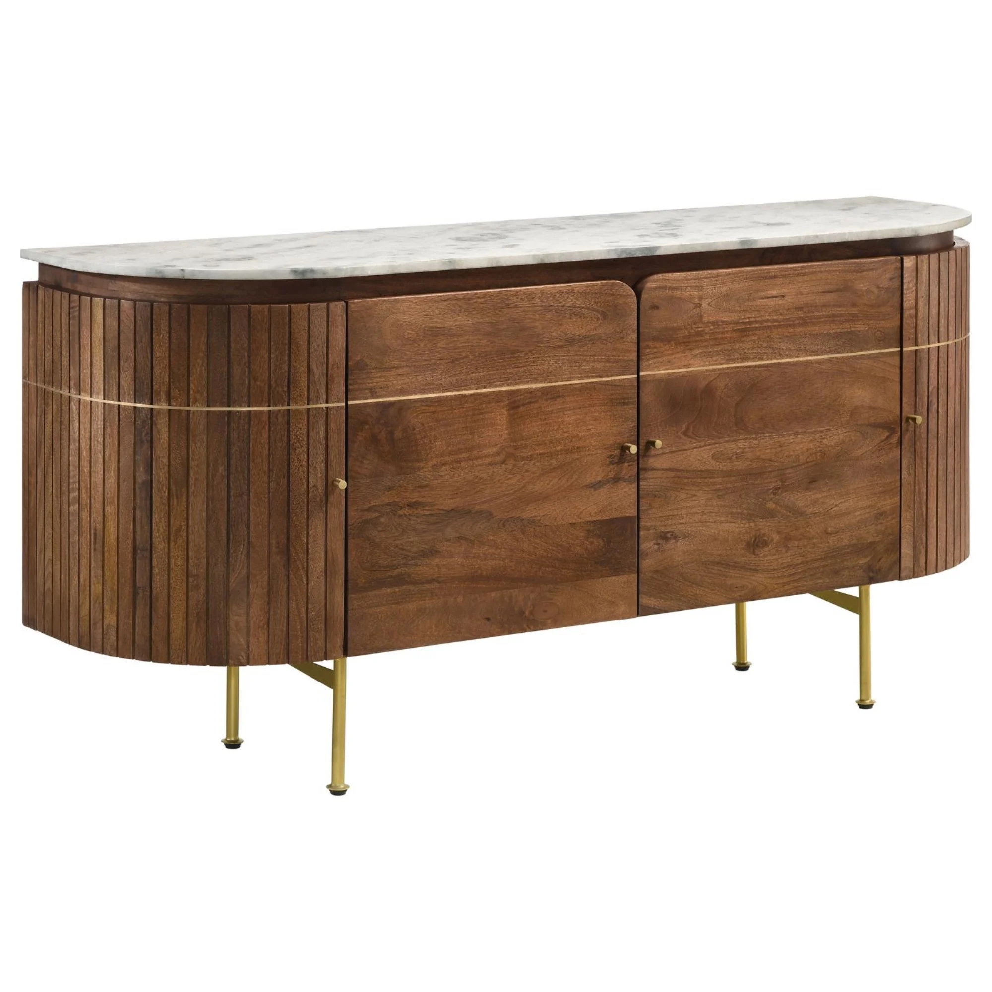 Coaster Ortega 4-door Marble Top Dining Sideboard Server in White and Natural