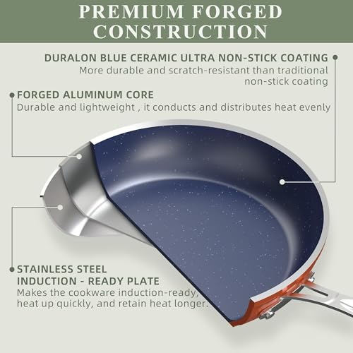 Nuwave Healthy Duralon Blue Ceramic Nonstick Coated 7pc Cookware Set