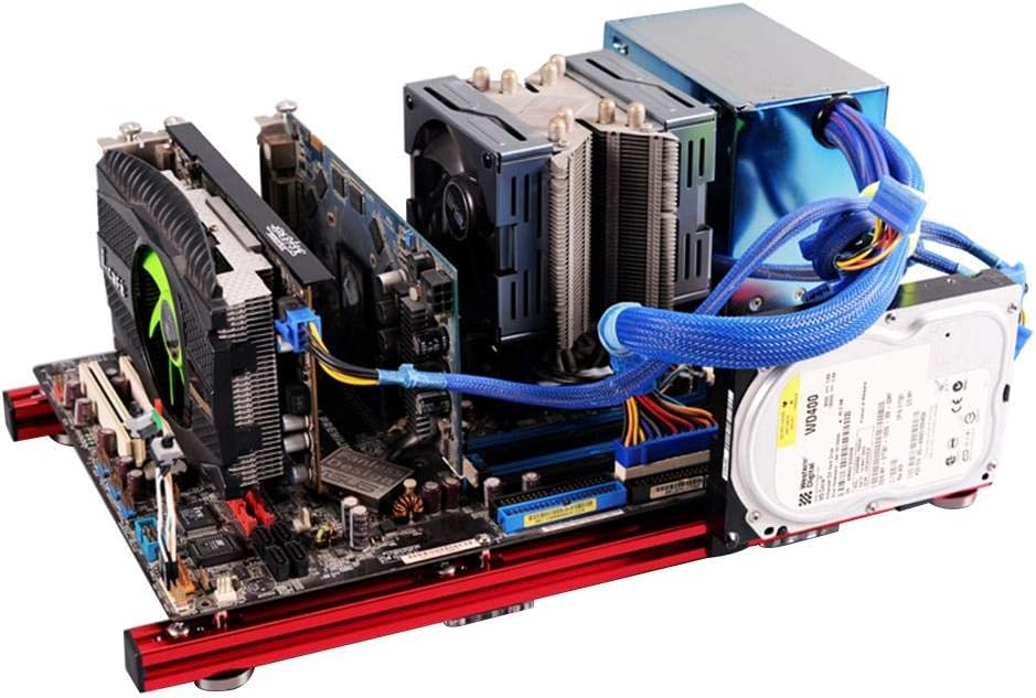 Bewinner Open Frame Chassis,DIY Mini Open Aluminum Alloy Frame ITX Motherboard PC Computer Case,Made of 20 20 Aluminum Alloy,Support ATX Ordinary Large Power Provide