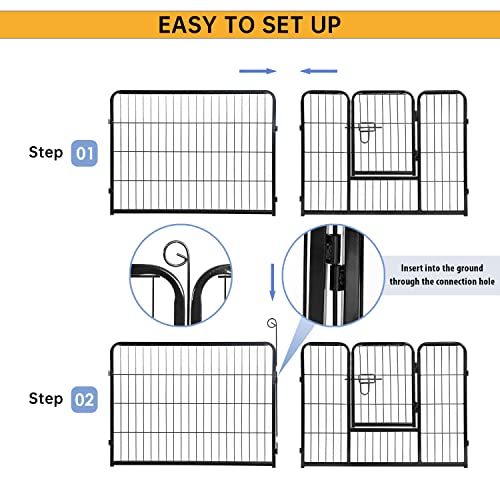 BestPet Dog Playpen Indoor 40 inch 16 Panels Metal Dog Pen Pet Dog Fence Outdoor Exercise Pen with Doors,Pet Puppy Playpen for RV Camping Yard, Black