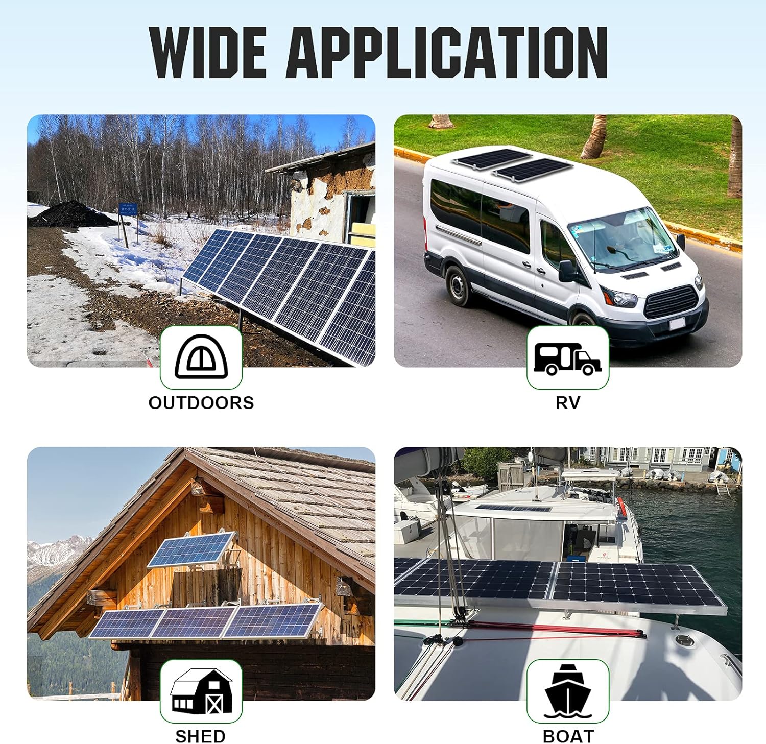ECO-WORTHY 400 Watt 24 Volt Solar Panel Kit Off Grid with 4pcs 100W Solar Panels + 60A Charge Controller + Accessories Needed for RV, Cabins, Caravan, Shed，etc