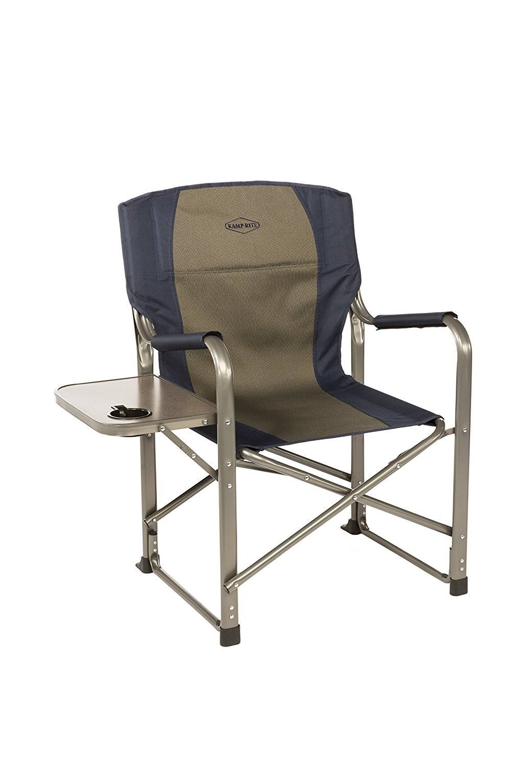 Kamp-Rite Director S Chair with Side Table, Blue