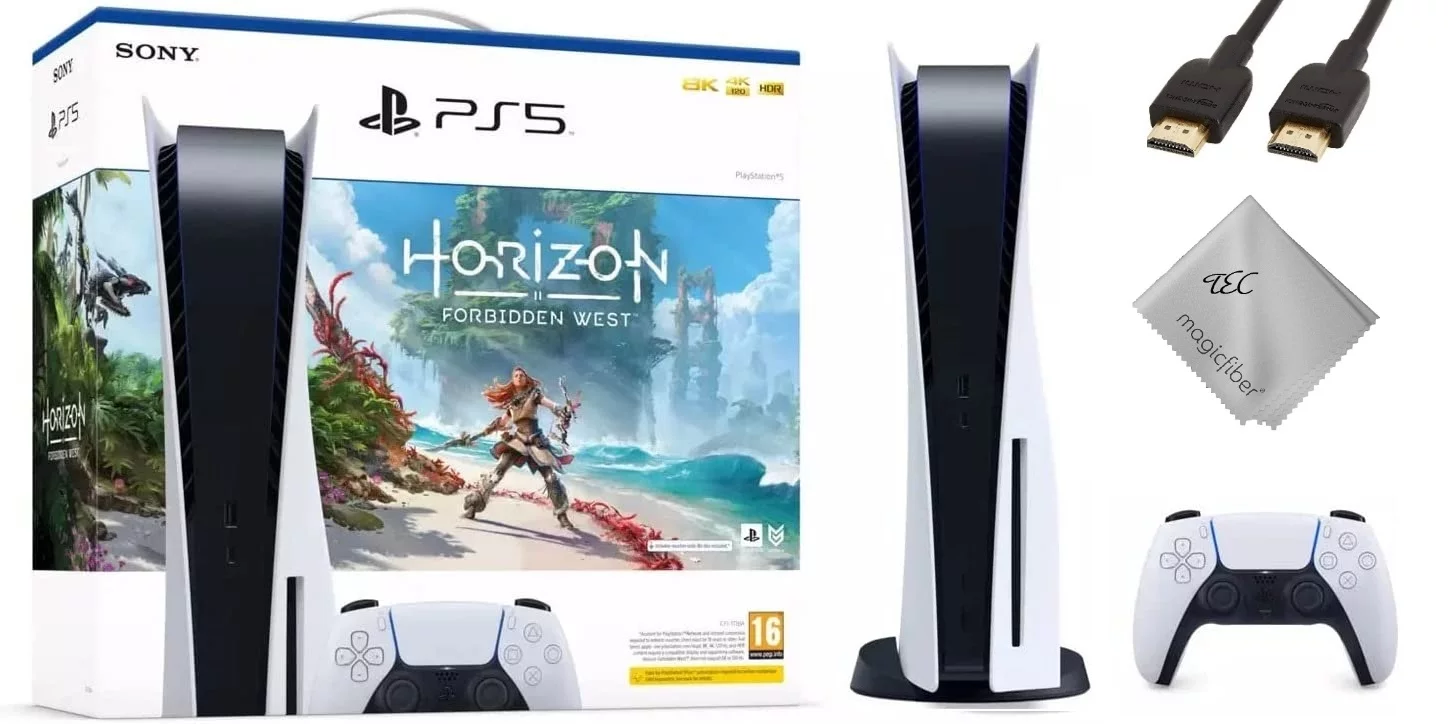 TEC Sony PlayStation_PS5 Gaming Console(Disc Version) with Horizon: Forbidden West Game Bundle - Curated Treasures Market