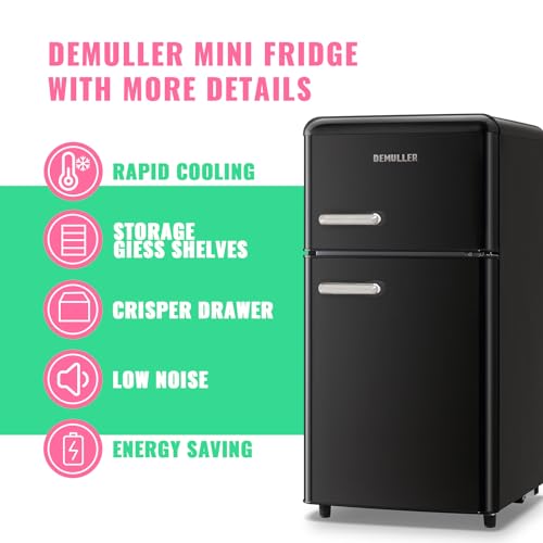 DEMULLER Fridge with 2 Door Refrigerator with Freezer