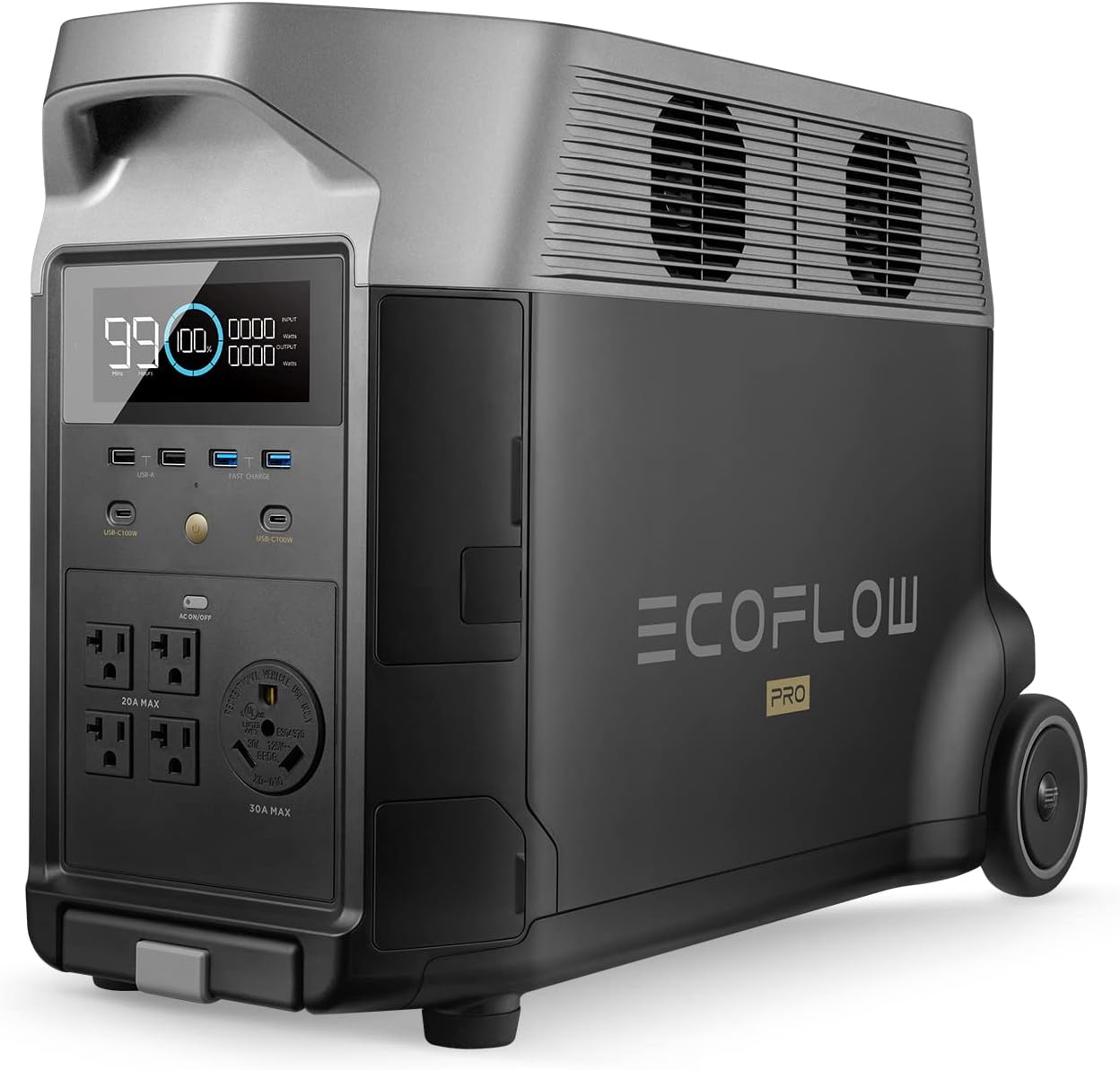 EF ECOFLOW DELTA Pro Portable Home Battery, Expandable Portable Power Station, 3.6kWh-25kWh, Huge 3600W AC Output, Solar Generator (Solar Panel Not Included) For Home Backup, Travel, Outdoor Camping