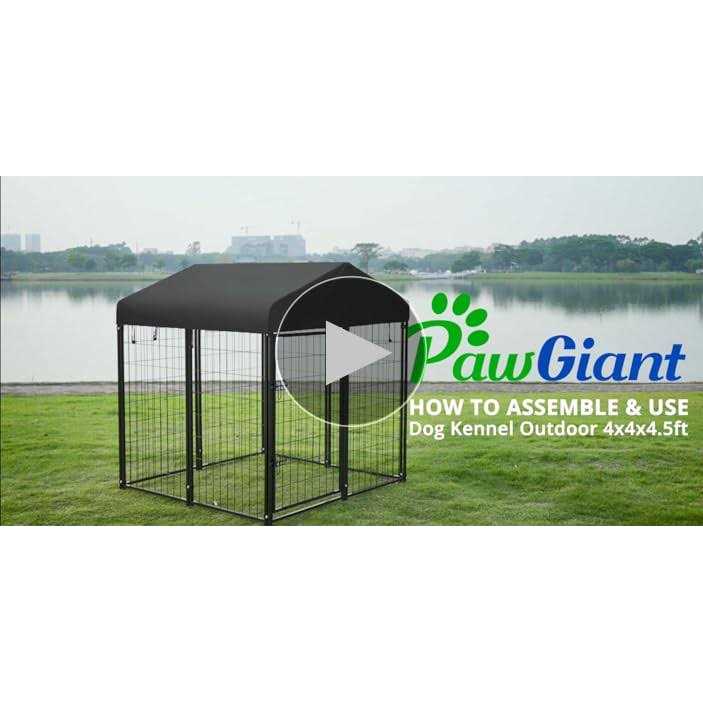 PawGiant Dog Kennel Outdoor Dog House with Roof Waterproof Cover for Medium to Small Dog Outside 4ft x 4ft x 4.5ft - Pet Supplies online store