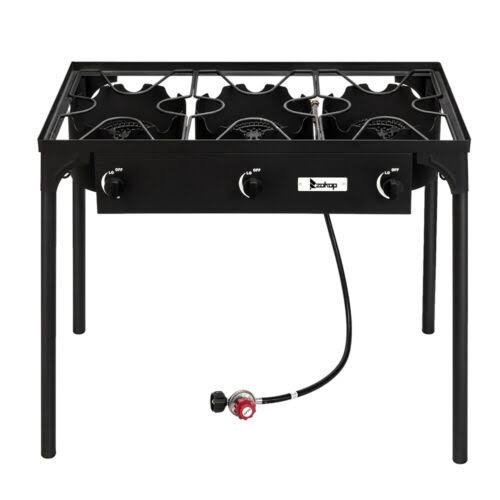 225000 BTU Propane Stove 3 Burner GAS Outdoor Portable Camping Party BBQ Grill