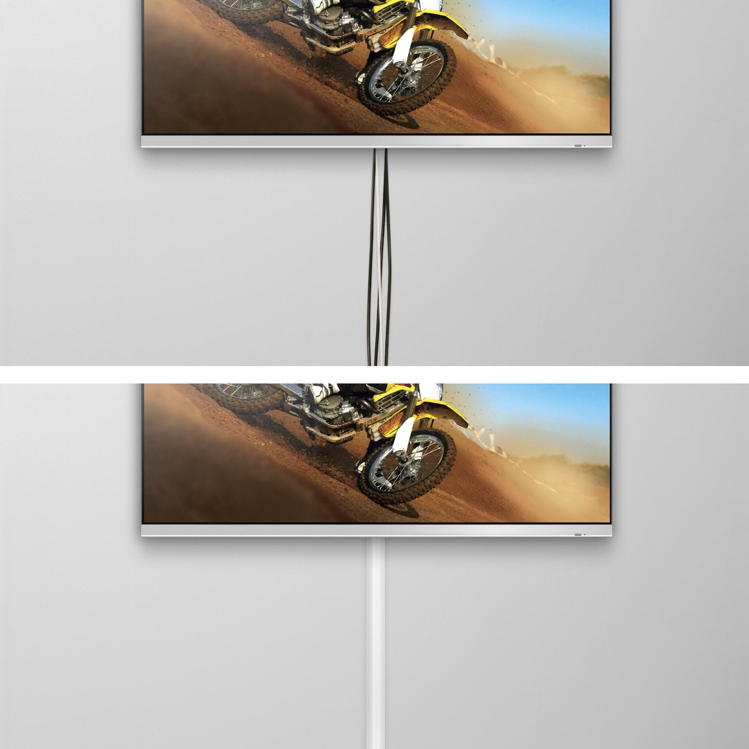 D-Line White Cable Raceway On-Wall Cord Cover, 39 Inch Medium Paintable Channel to Hide and Conceal Cords, Cables, or Wires - Cable Management 0.75 (W) x 0.39 (H), Pack of 8