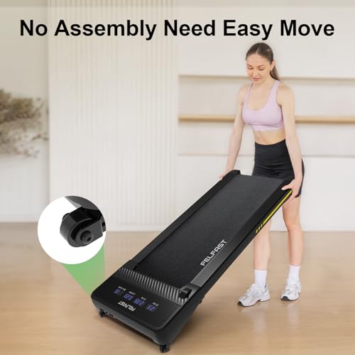 Walking Pad Treadmill with 12% 6° Auto Incline, Under Desk Treadmill for Home Office w/Remote Control, 6 HIIT Mode, 265Lbs Weight Capacity, 4 MPH Max, Desk Treadmill in LED Display