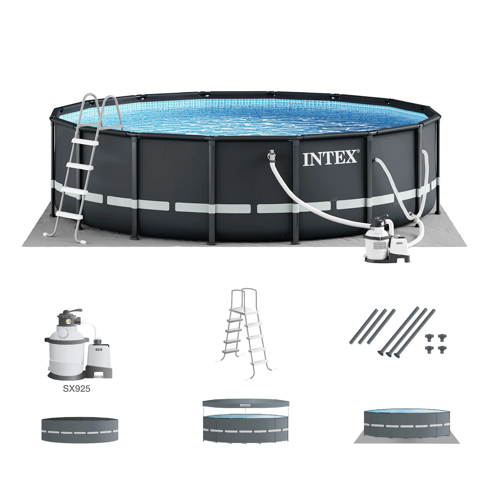 Intex 20' x 48 Ultra XTR Round Frame Above Ground Swimming Pool with Sand Filter Pump
