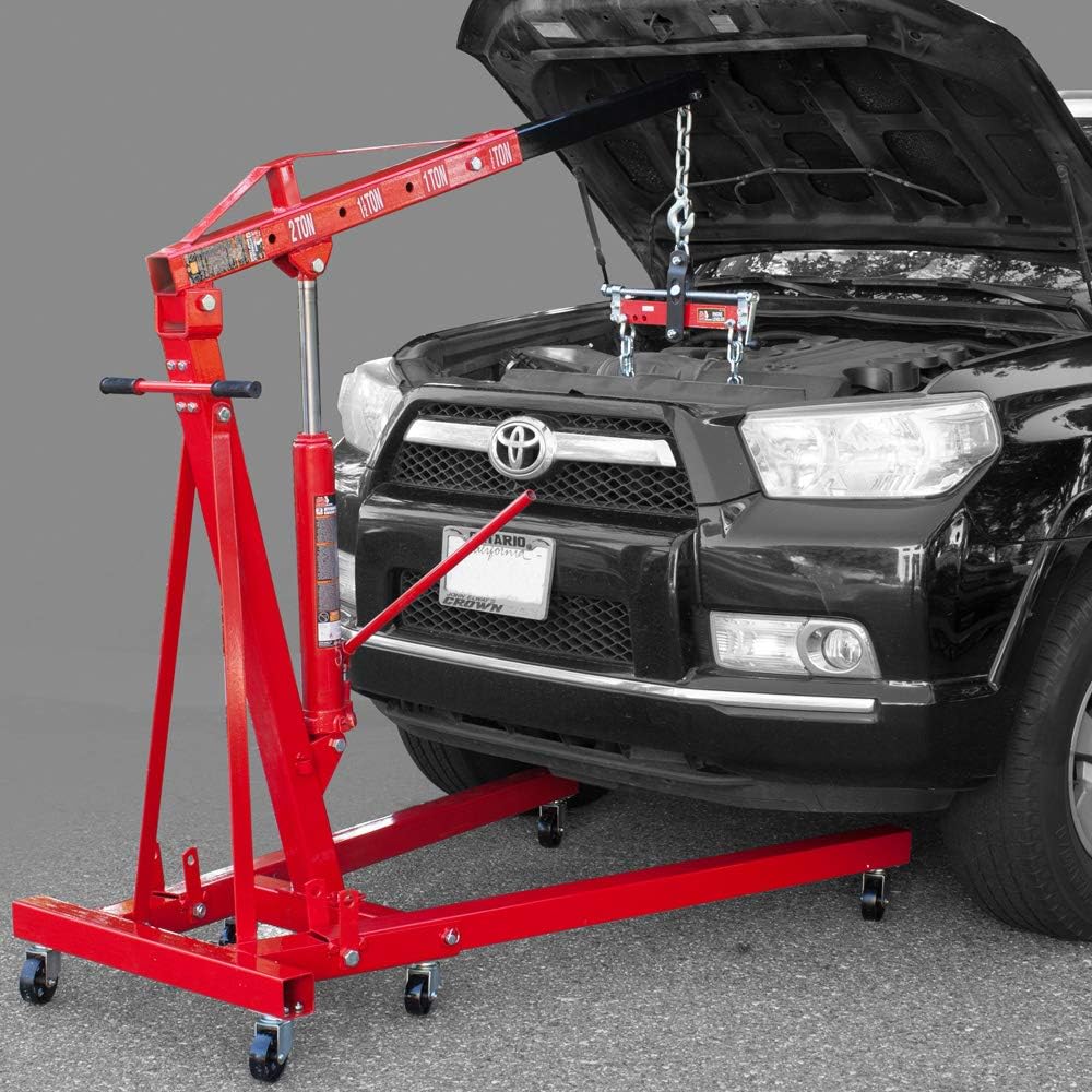 BIG RED T32100 Torin Engine Hoist Shop Crane Accessory: Steel 3 Position Engine Leveler with Adjustable Handle, 3/4 Ton (1,500 lb) Capacity, Red Pack of 2