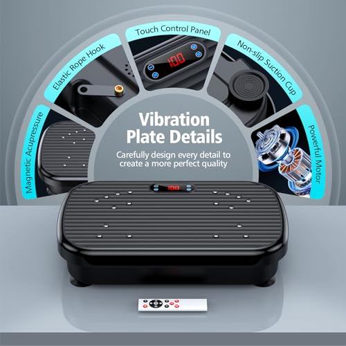 Vibration Plate Exercise Machine, Power Waver Vibration Plate Platform for Lymphatic Drainage Whole Body Vibration Plate Machine Helps Weight Loss Shaping Toning Wellness Home Gyms Workout