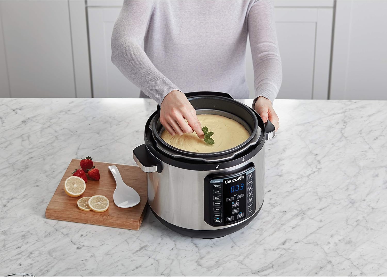 Crock-Pot 8-Quart Multi-Use XL Express Crock Programmable Slow Cooker and Pressure Cooker with Manual Pressure, Boil & Simmer, Stainless Steel