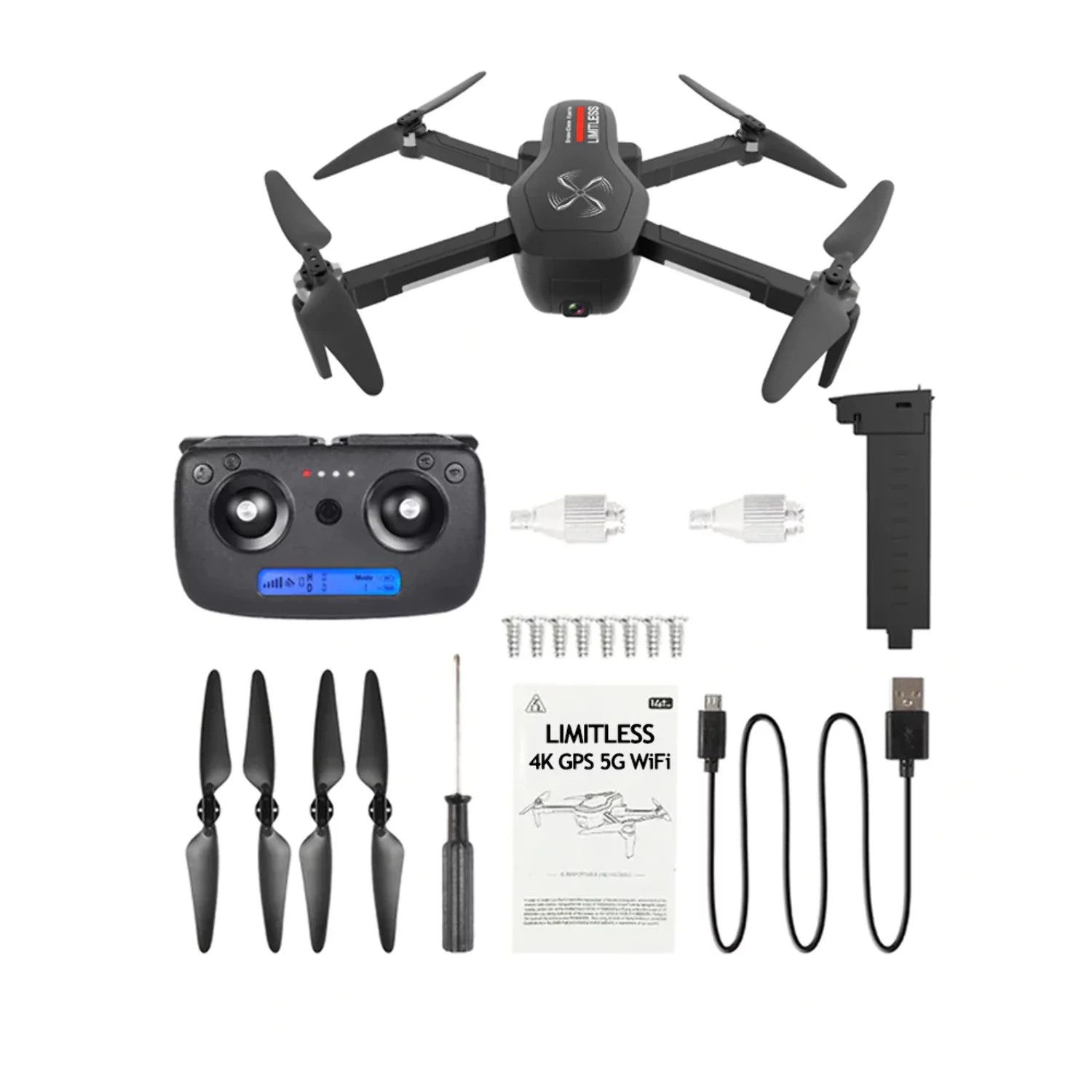 Drone X Pro LIMITLESS 2 GPS 4K UHD 5G WiFi Dual Camera FPV Live Video Follow Me 25min Battery RTH