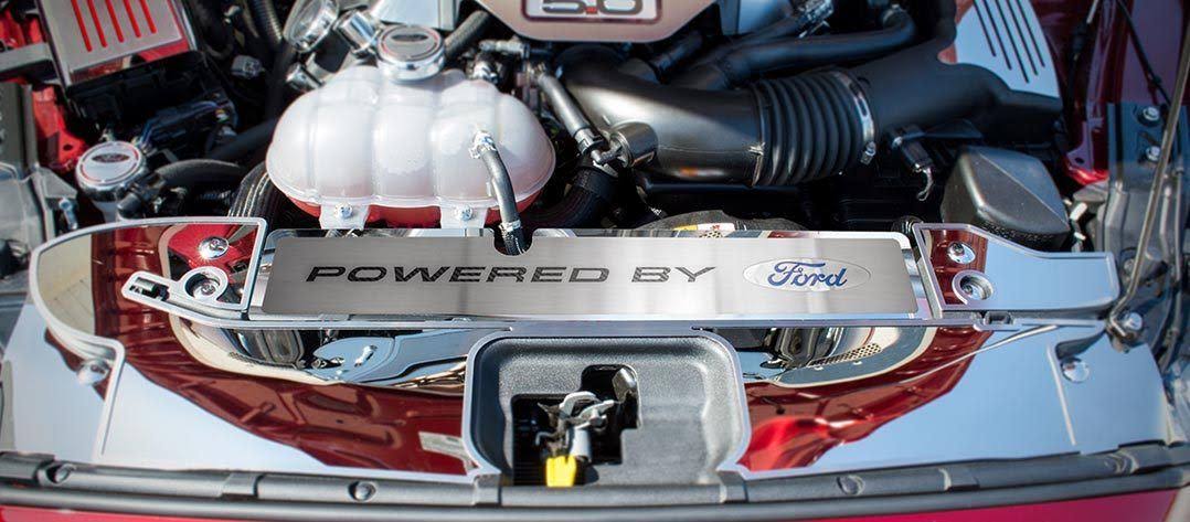 American Car Craft 273071-BGRN 2015-2021 Mustang GT/EcoBoost Radiator Cover Vanity Plate Ford