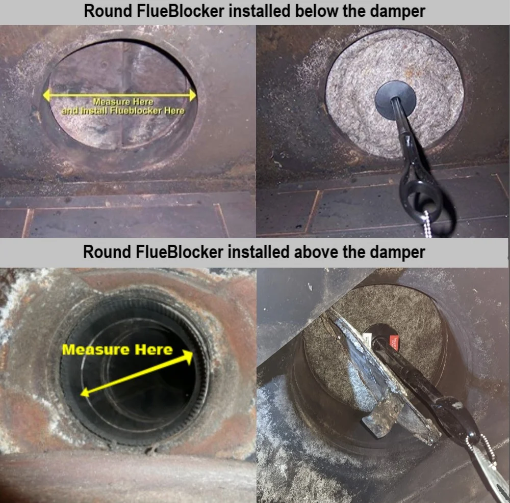 Flueblocker to Plug a 6" Round Chimney Flue – Chimney Sheep Wool Wood Stove & Fireplace Draft Stopper Plug Excluder – Save Energy Block Smell & Debris – Better Than Inflatable Pillow Balloon