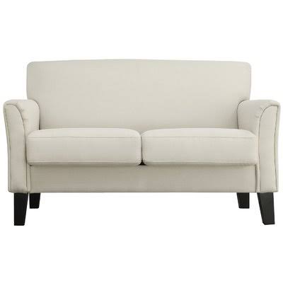 Forsan 53x22 Flared Arms Loveseat Fabric: Linen Light Beige