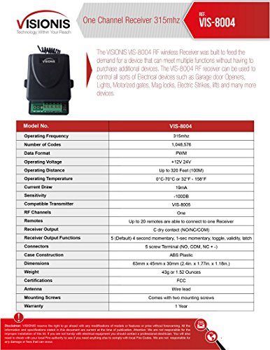 Visionis FPC-5206-VS One Door Access Control Outswinging Door 300lbs Electromagnetic Lock with Wireless Receiver and Remote and Smartphone Controlled WiFi Kit