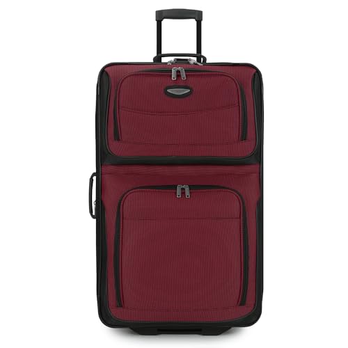 Travel Select Amsterdam 4-Piece Softside Expandable Luggage Set, Lightweight 2-Wheel Upright Suitcases, Travel Tote, Packing Cubes, Gray