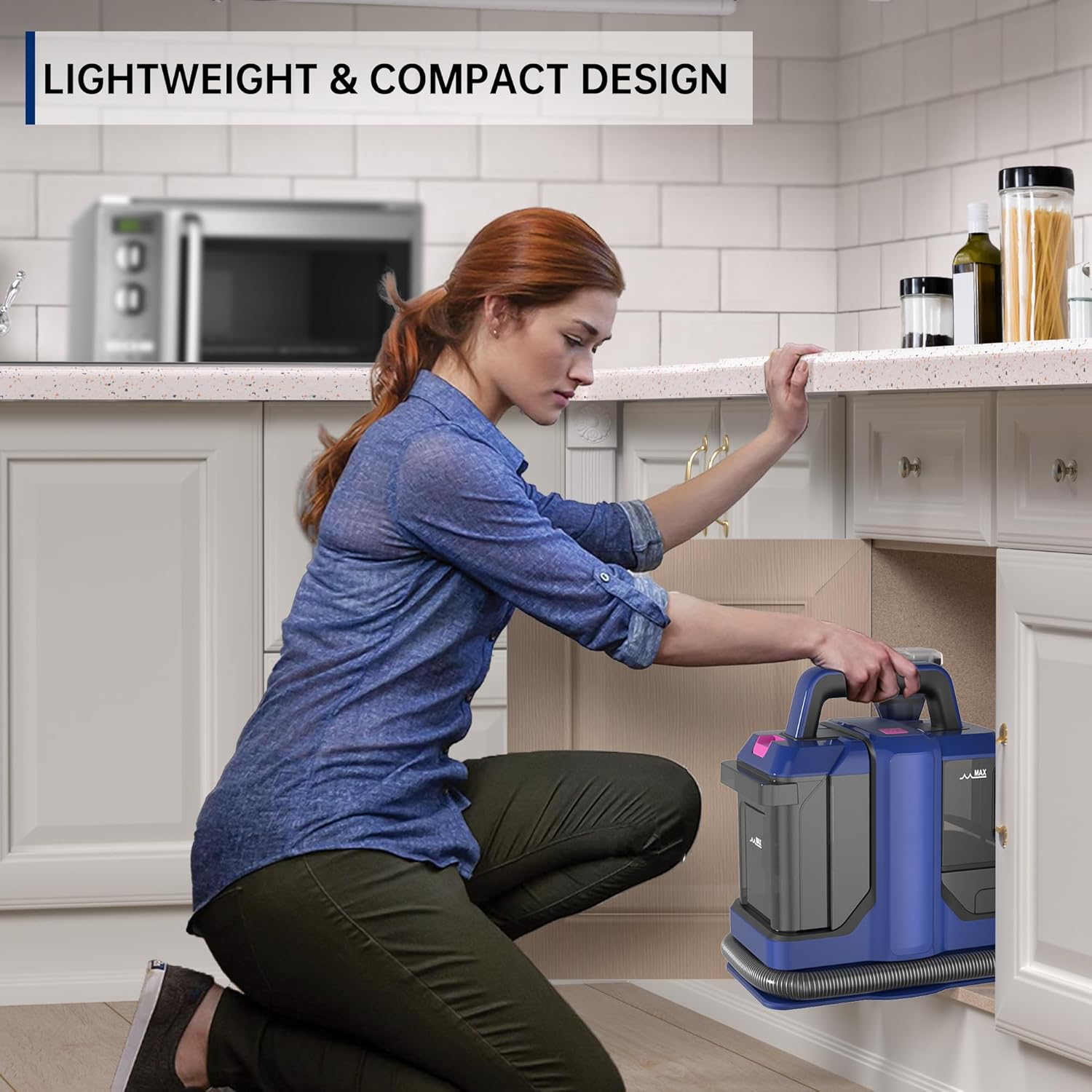Carpet Cleaner Machine Upgraded,18Kpa 3 in1 Portable Upholstery Machine,500W Couch Cleaner with Tough Stain Tool&Wide Path Tool, Upholstery Deep Cleaner for Furniture, Pet Stain, Car,16.4ft Cord