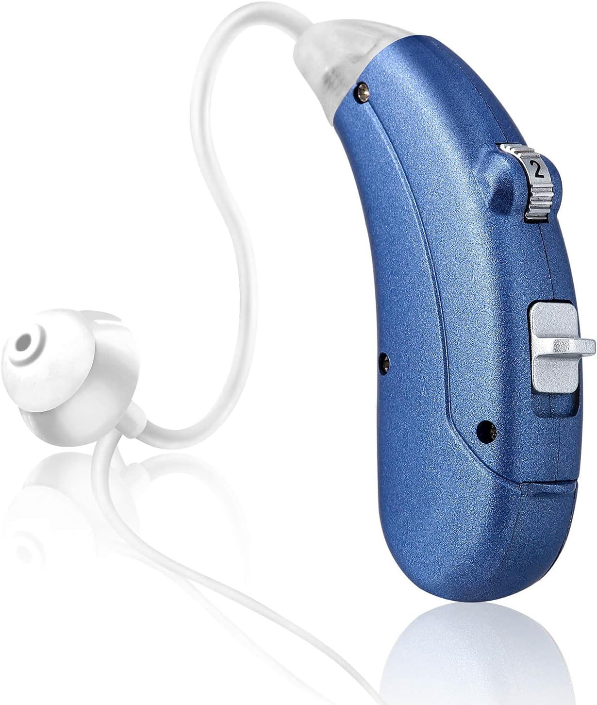 Hearing Amplifier for Seniors Adults Noise-Cancelling - Miracle Ear Digital Personal Sound Amplifier Devices with Replacement Slim Sound Tubes Fit Either Ear 1 Unit (Blue,right pre-assembled)