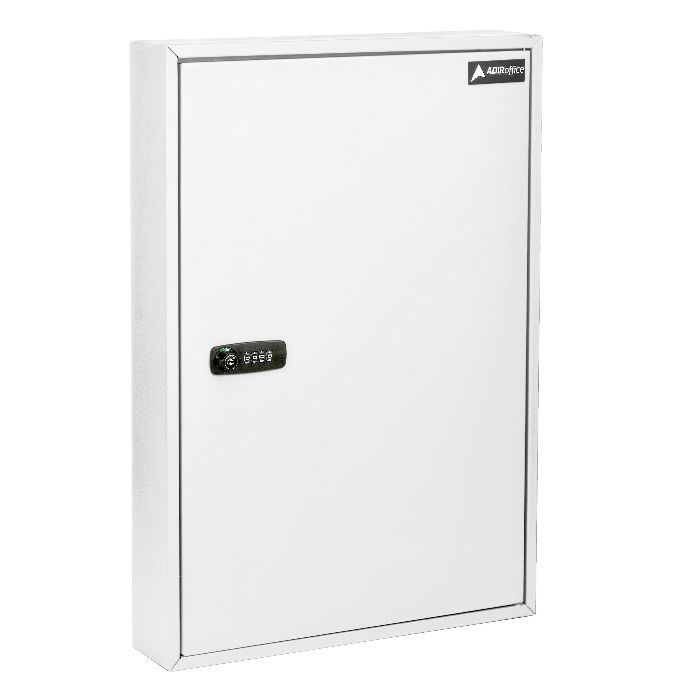AdirOffice 100-Key White Storage Cabinet with Combination and Key Lock 683-100-WHI