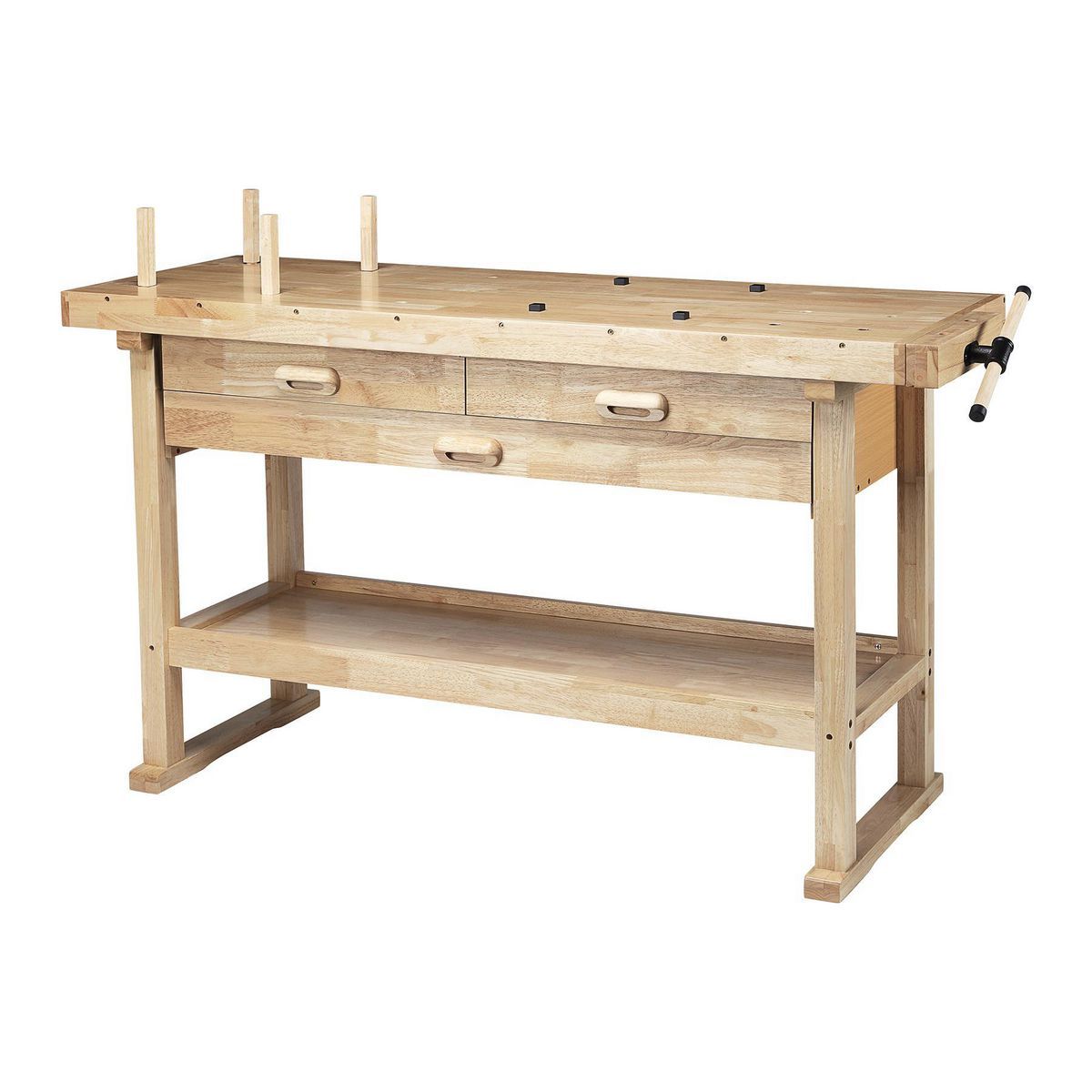 YUKON 60 in., 3-Drawer Hardwood Workbench