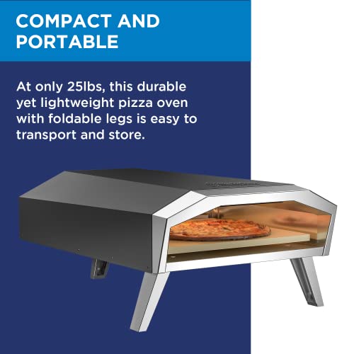 Westinghouse Pizzata 12E - Electric Pizza Oven w/ 12 Inch Ceramic Stone, Heats up to 750 Degrees for Countertop Artisan Style Pizza, Stainless Steel, Portable Outdoor Pizza Oven