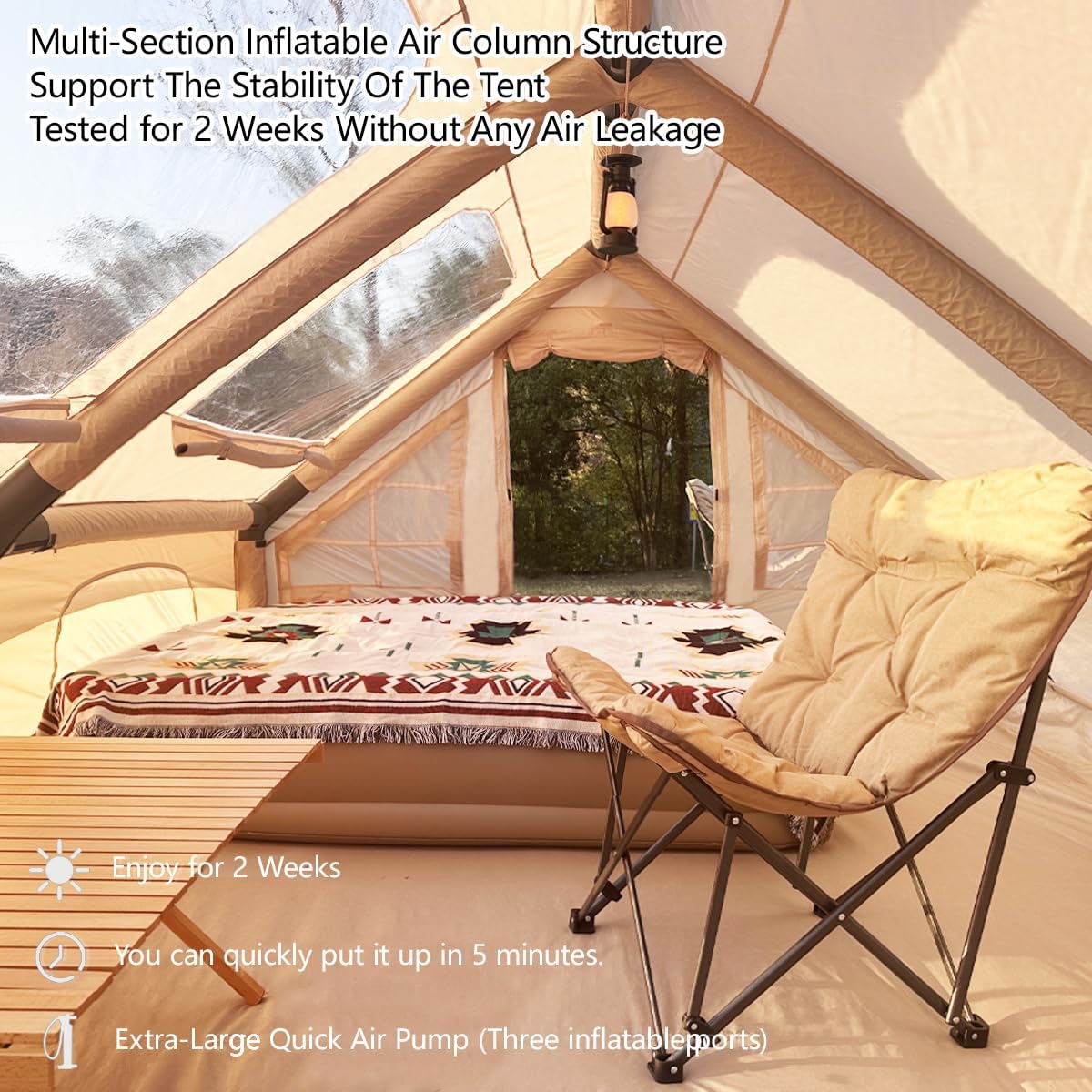 ShinHye Inflatable Tent Air Tent Camping Tent 4 People with Pump Large Outdoor Oxford Tent Cabin Tent with Double Layer MeshF