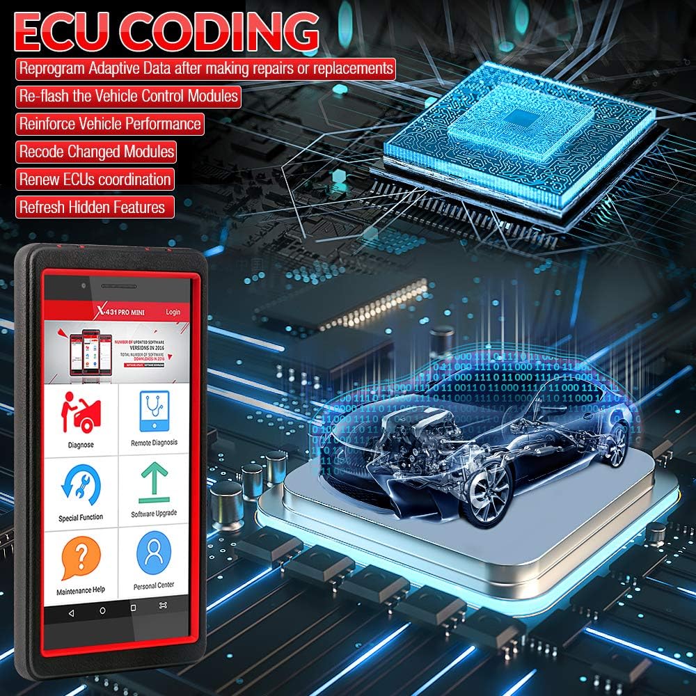 LAUNCH X431 PRO Mini Bi-Directional Scan Tool Full System Scanner,Key Program,31+Service,Variant Coding, Active Test,AutoAuth for FCA SGW,Full Connector Kits, Free Update &Gift [2022 New]