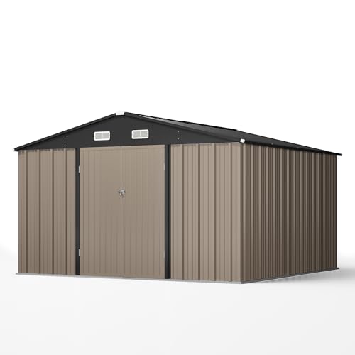 Patiowell 3 x 3 FT Outdoor Storage Shed,Small Garden Tool Storage Shed with Sloping Roof and Single Lockable Door, Outdoor Shed for Backyard Garden Patio Lawn, Grey