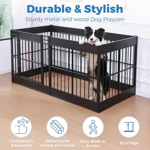 Dog Playpen, 31.5" Height Dog Pen Indoor, Heavy Duty, Safe and Sturdy, Furniture Style Puppy Pen
