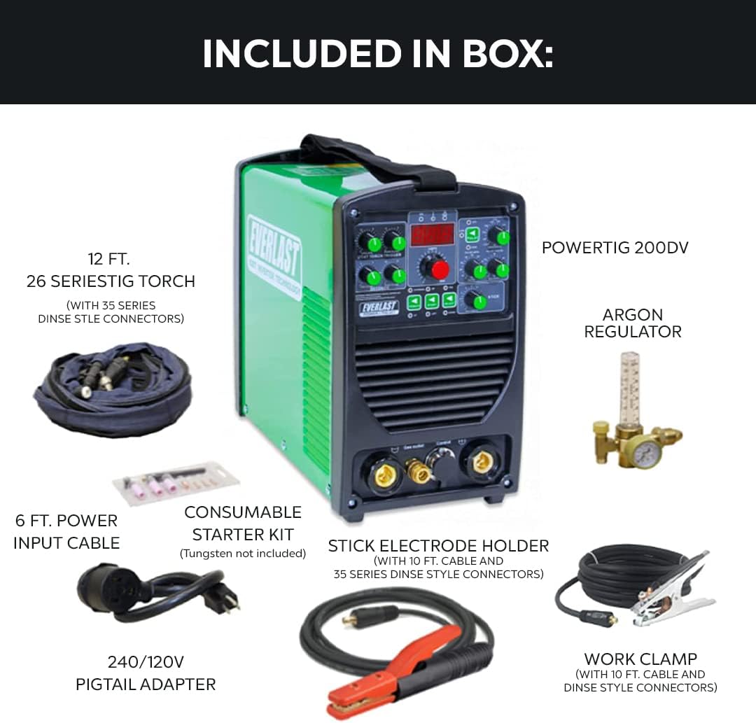 2019 Everlast Power ITig 201 DC STICK TIG welder 110v/220v dual voltage