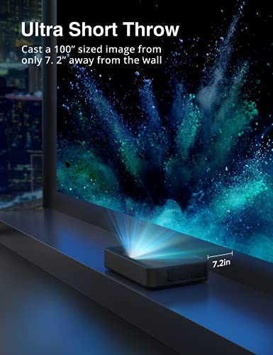 4K Ultra Short Throw Laser TV Home Theatre Projector, 2500 ANSI Lumens,HDR10, Built-in Harman Kardon Soundbar, Ultra HD Smart Laser Projector for Movies&Video&Gaming, Easy Installation