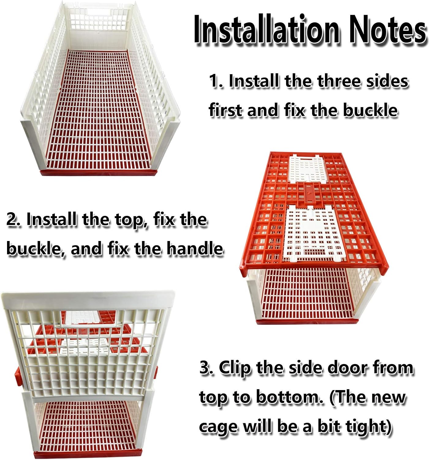 Plastic Pigeon cage Portable Foldable Plastic Transportation Poultry Transportation Bird cage Hunting cage Coop 24×12×9in Chicken cage