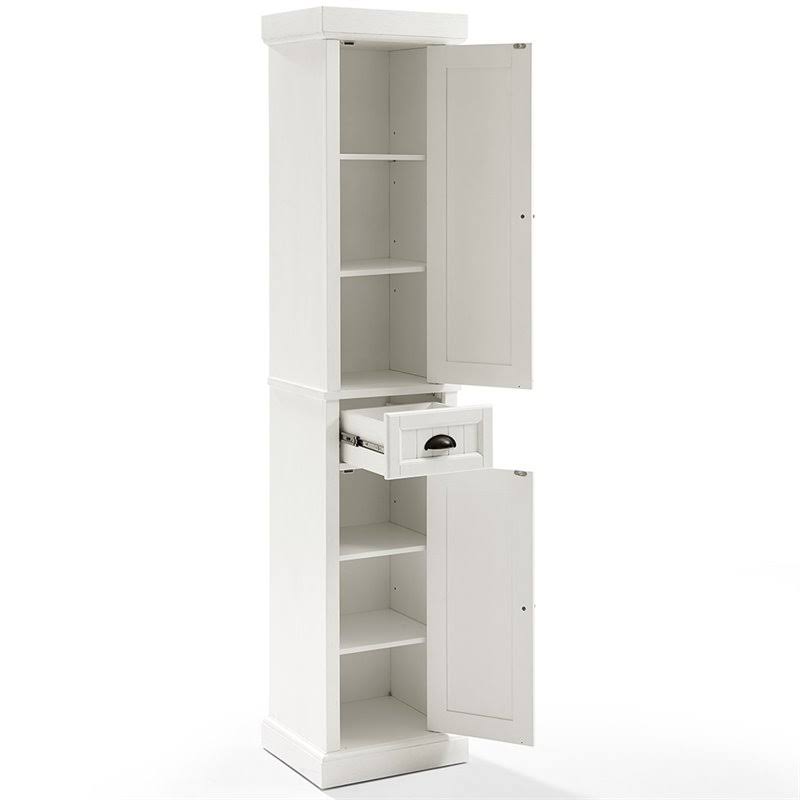 Pemberly Row 2 Drawer Linen Cabinet in Distressed White