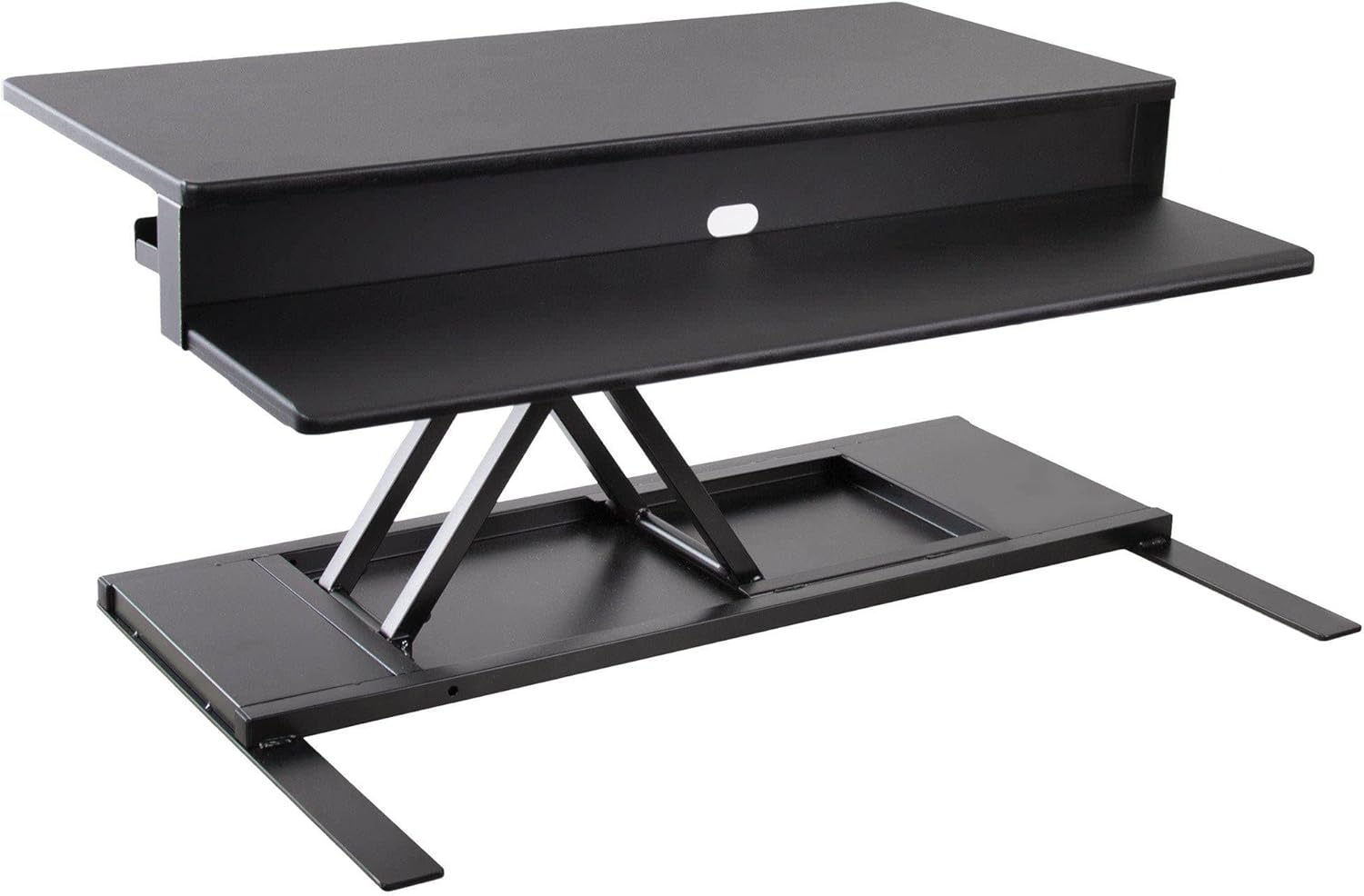 Stand Steady Flexpro Air | 36 Inch Premium Standing Desk Converter | Fully Assembled Sit to Stand Desk | Height Adjustable 2 Level Stand Up Desk Converter with Keyboard Shelf & Monitor Riser (Black)