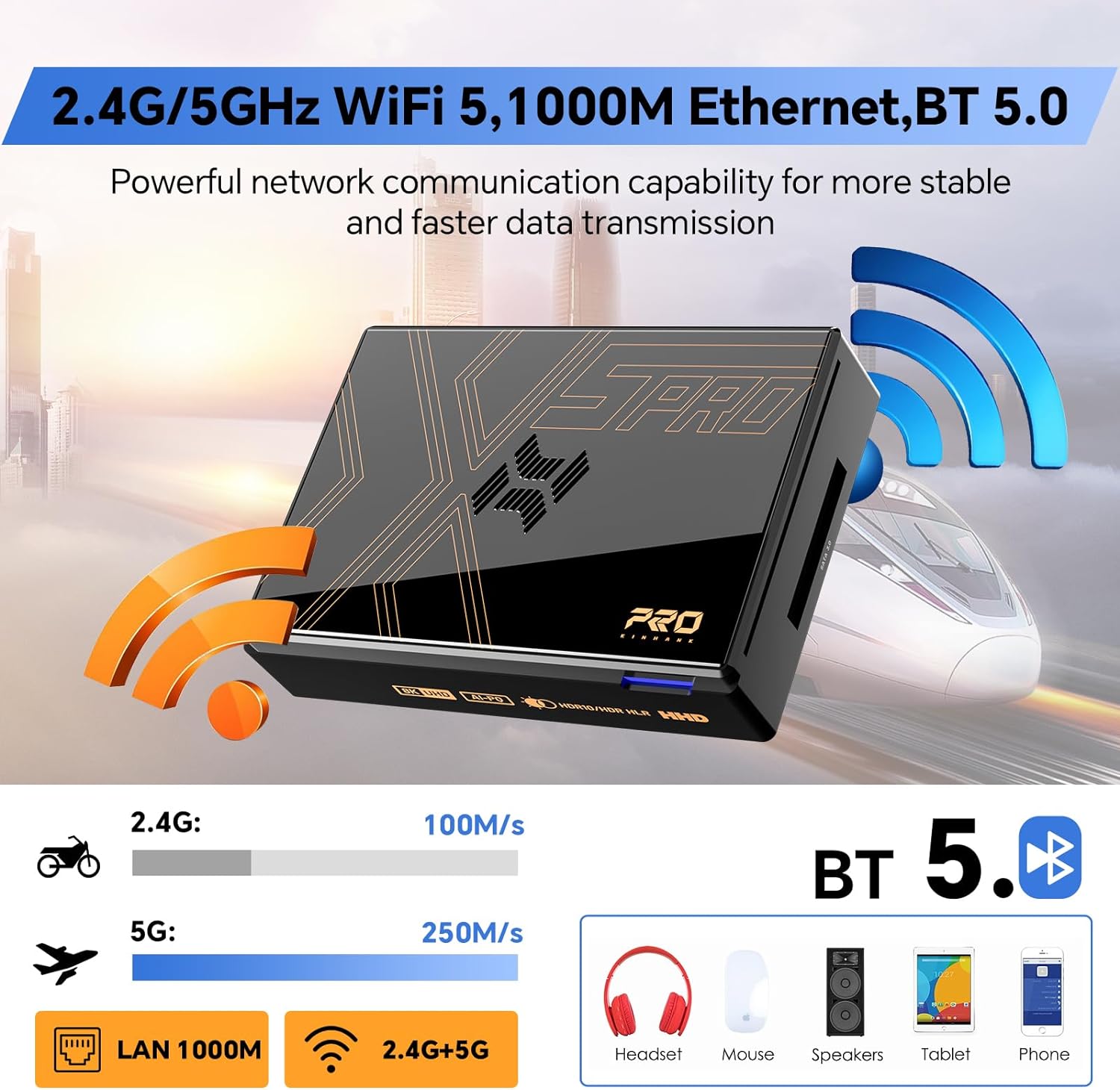 2024 Android TV Box 8GB 64GB Streaming Device Super Console X5 PRO Android 12.0 TV Box 8K@60fps Support AV1, 2.4G/5G WiFi 5 Ethernet,RK3588S Chipset with HDR10 BT5.0