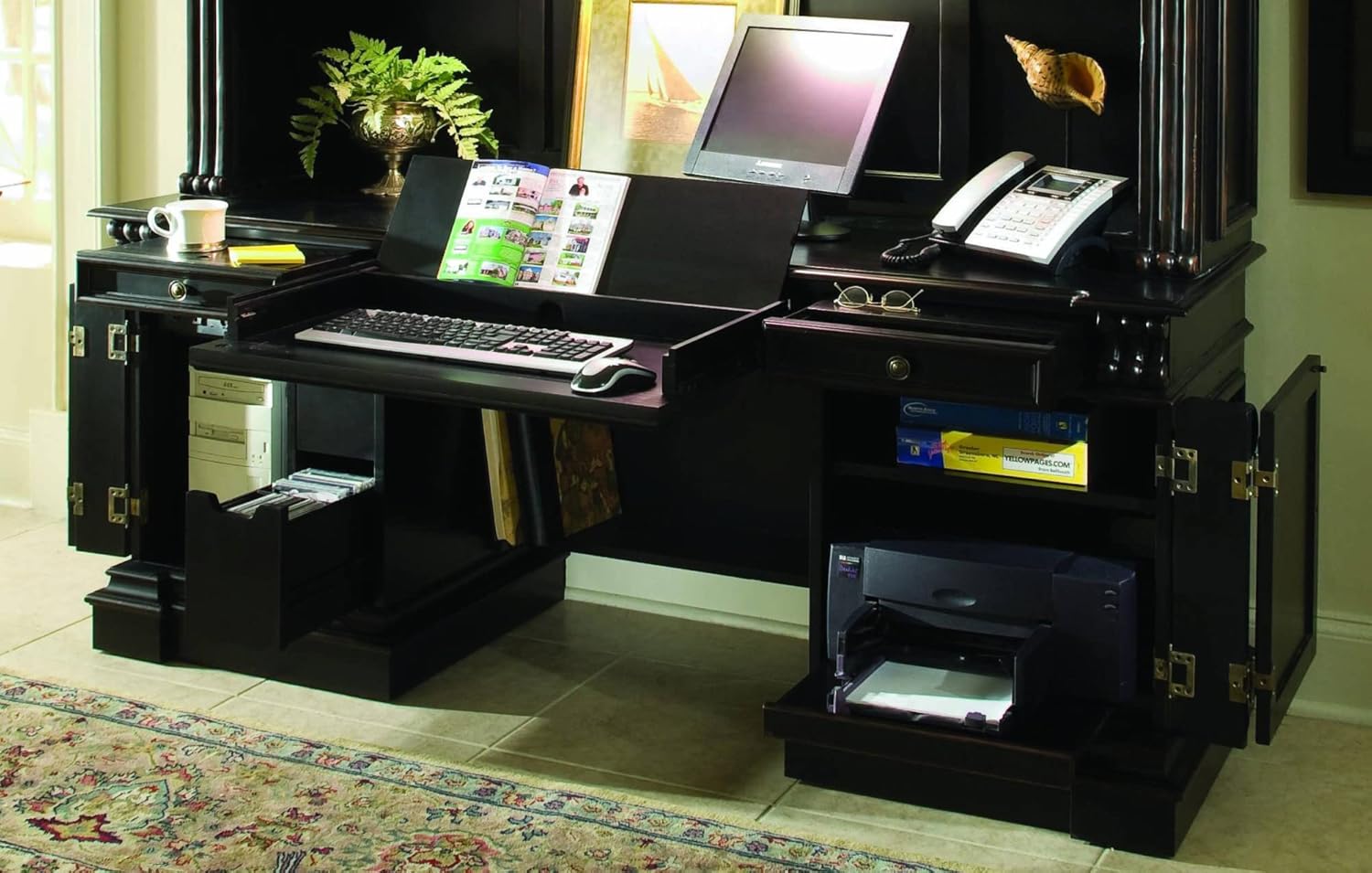 Hooker Furniture Telluride Computer Credenza Desk in Black