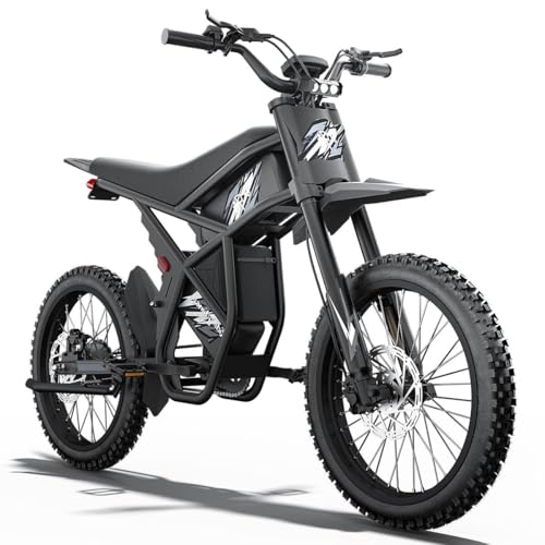 2000W/ 3000W GT73 / GT73 Pro Electric Dirt Bike for Adults - 37/50 MPH High-Speed, 25" Fat Tires & Dual Removable Battery (60V-18AH*2)| All-Terrain Off-Road eBike for Snow, Sand
