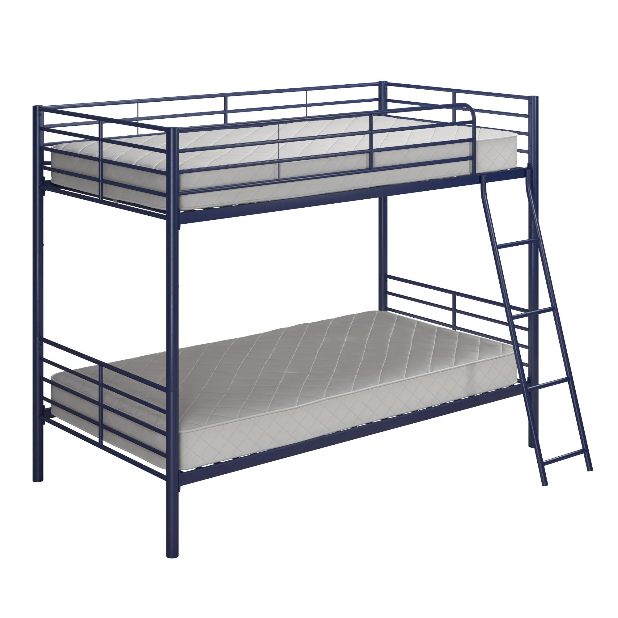 Mainstays Convertible Twin over Twin Metal Bunk Bed, Blue