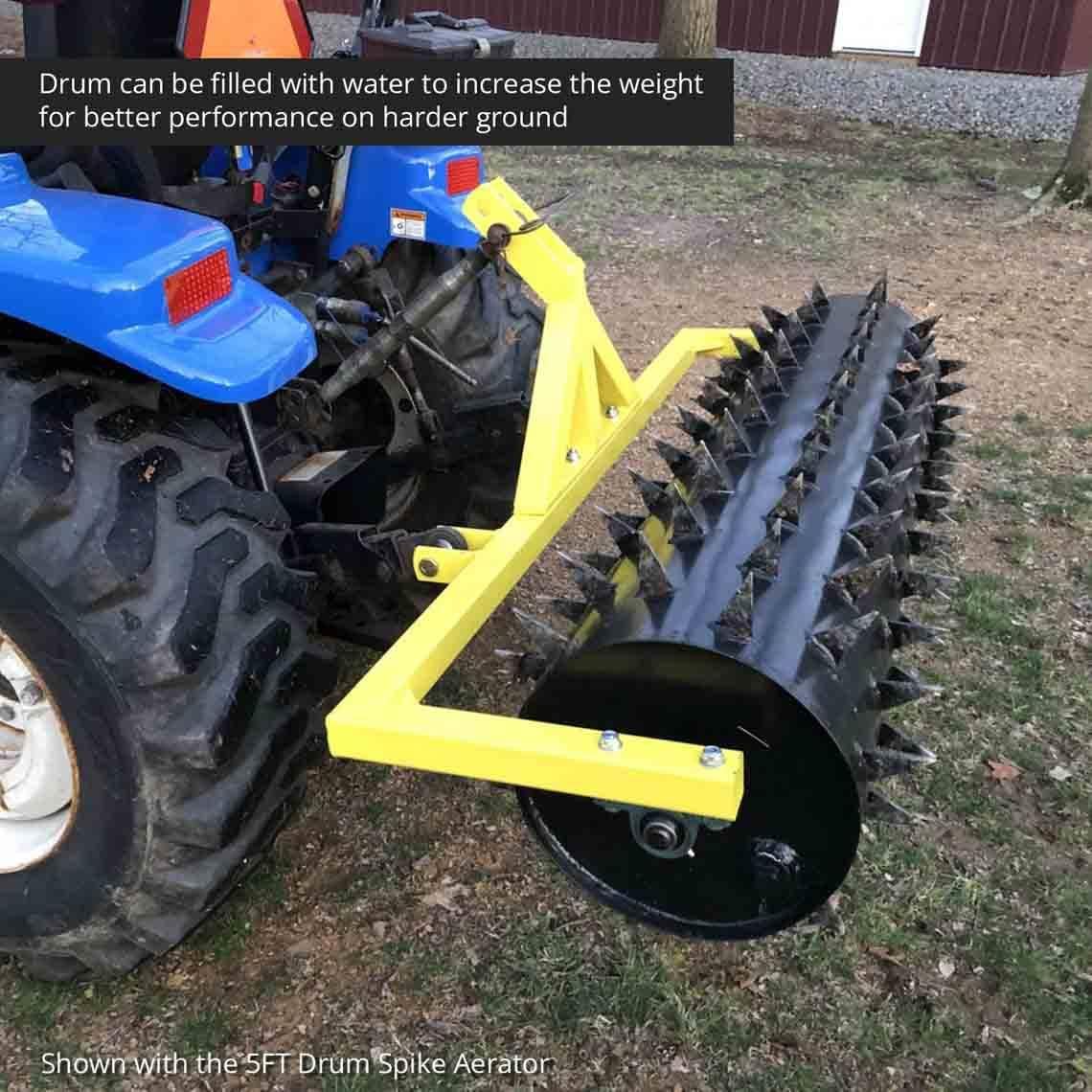 Titan Attachments 6 FT Drum Spike Aerator Category 1 and 2, 3 Point