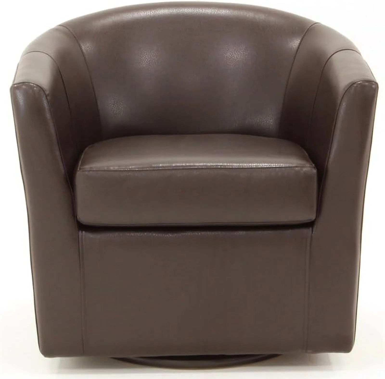 H Faux Leather Swivel Club Chair In Dark Brown