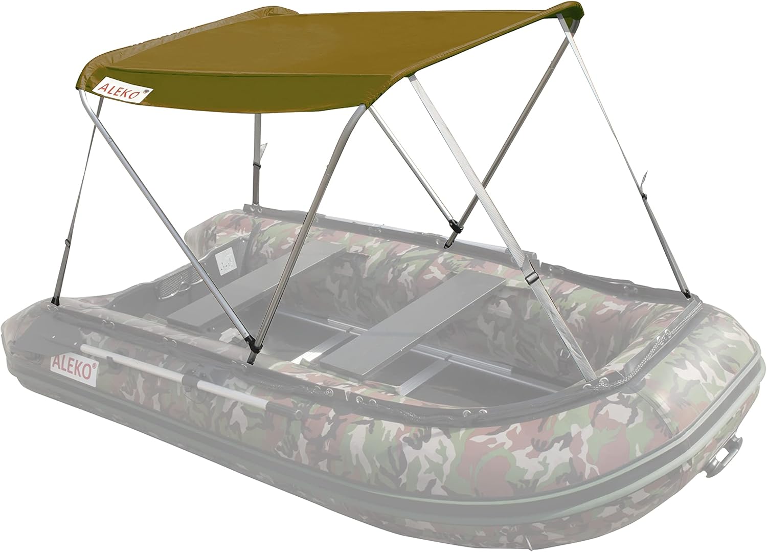 ALEKO® BSTENT380WE Canopy Boat Tent Sun Shelter Sunshade for 12.5 ft Long Inflatable Boats, (4.3 x 3.7 Ft, Wheat Color)
