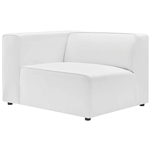 Modway Mingle Vegan Leather 5-Piece Sectional Sofa, White