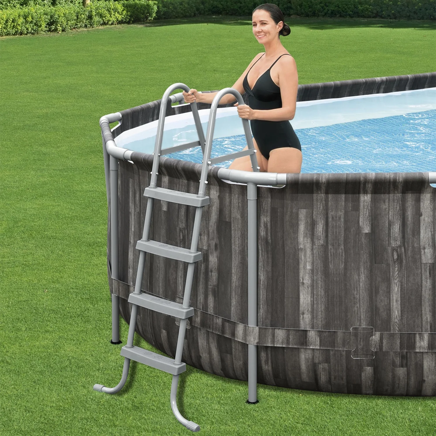 Bestway Power Steel 18' x 9' x 48 Oval Above Ground Outdoor Pool Set