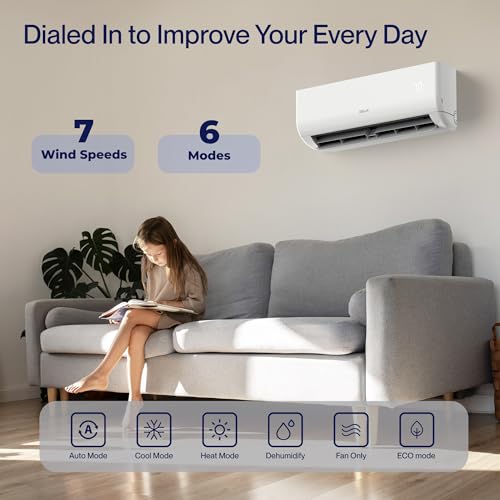 DELLA 9-24K BTU JA Series Wifi Enabled 17/19/20 SEER2 Energy Efficient Mini Split Air Conditioner & Heater Ductless Inverter System Pre-Charged Heat Pump